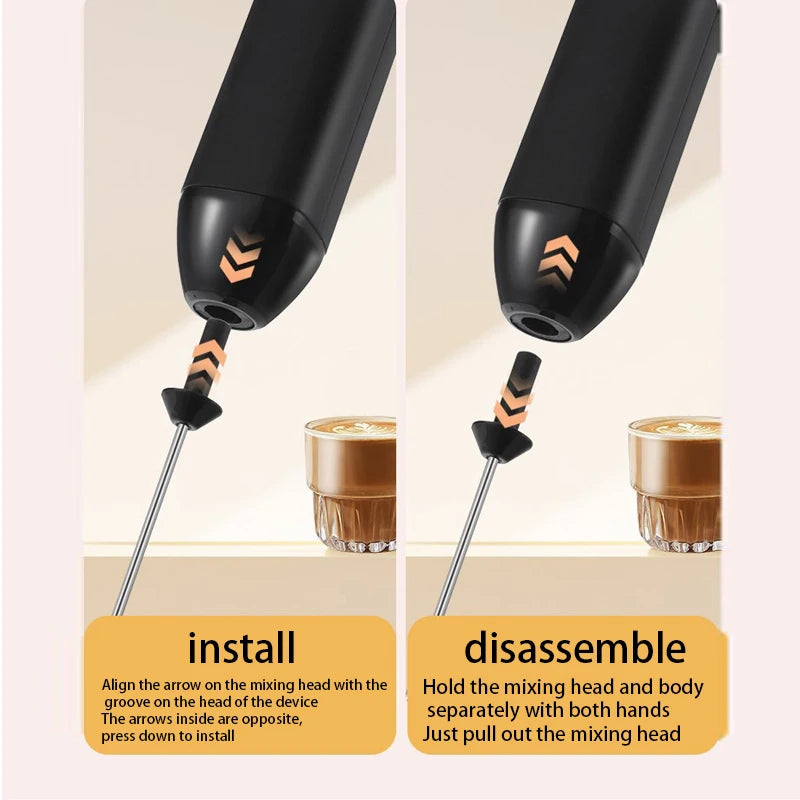 Electric Milk Frother - Handheld Egg Beater and Coffee Foamer