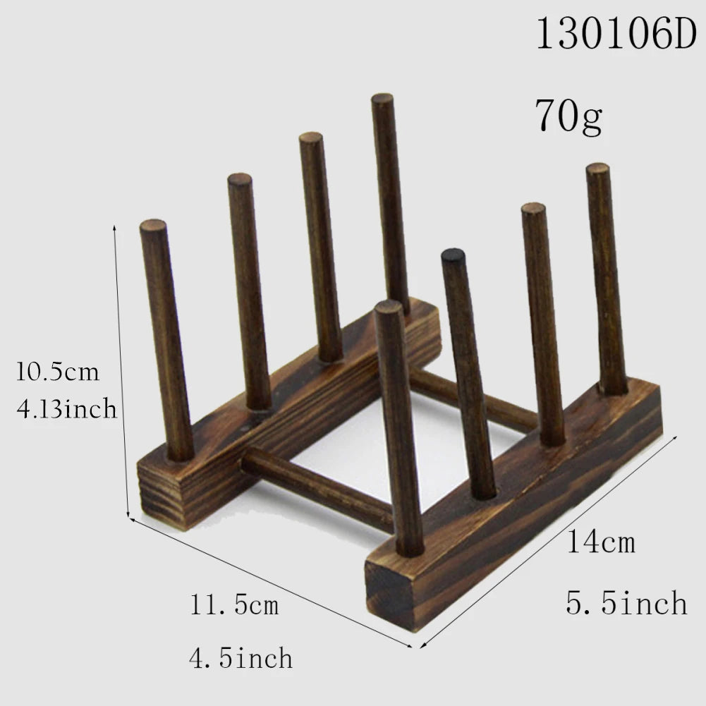 Wooden Dish Drying Rack - Multi-Purpose Plate and Cup Organizer