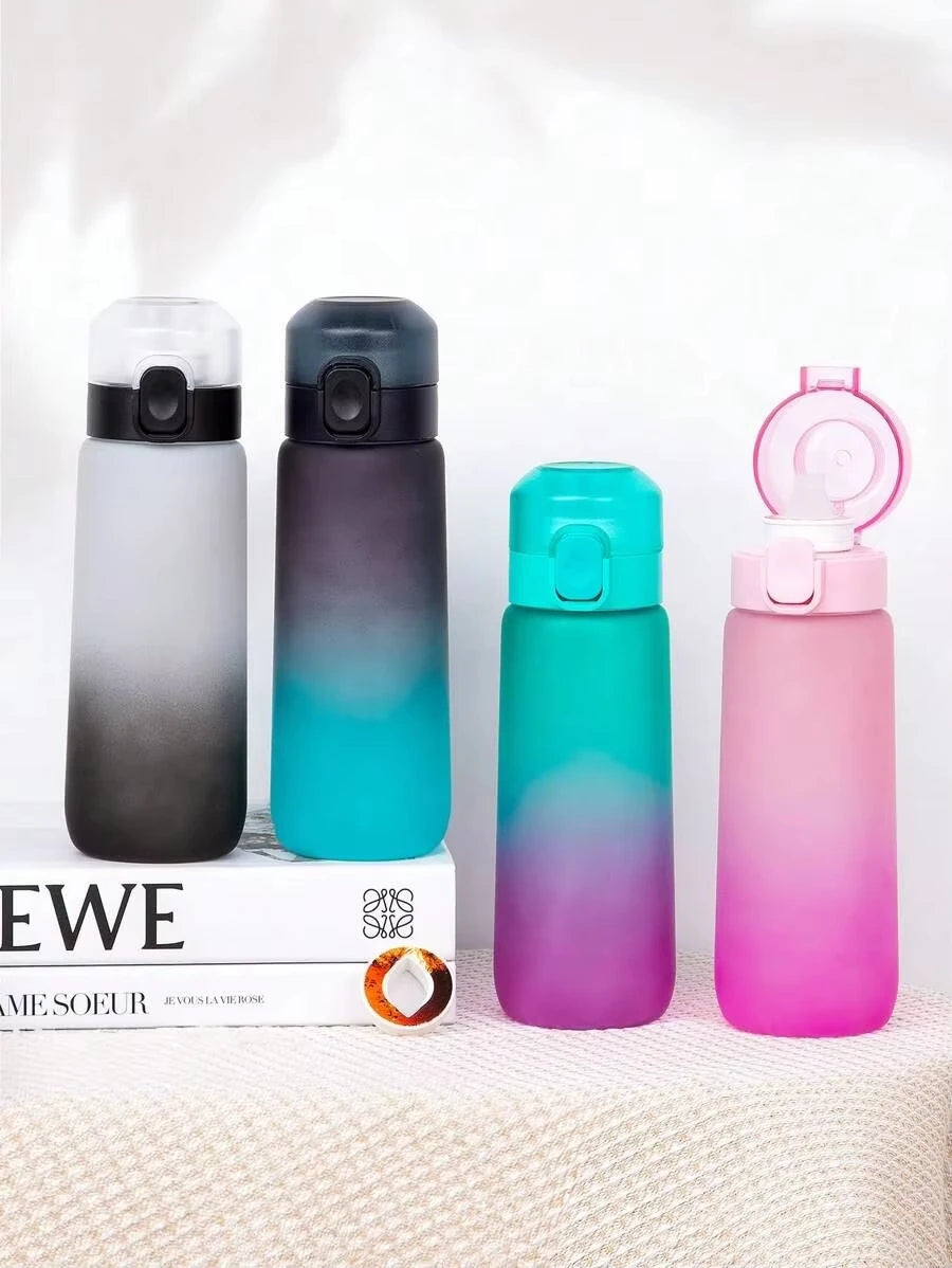 Flavored Water Bottle - 650ml Frosted Black with Scent Pod