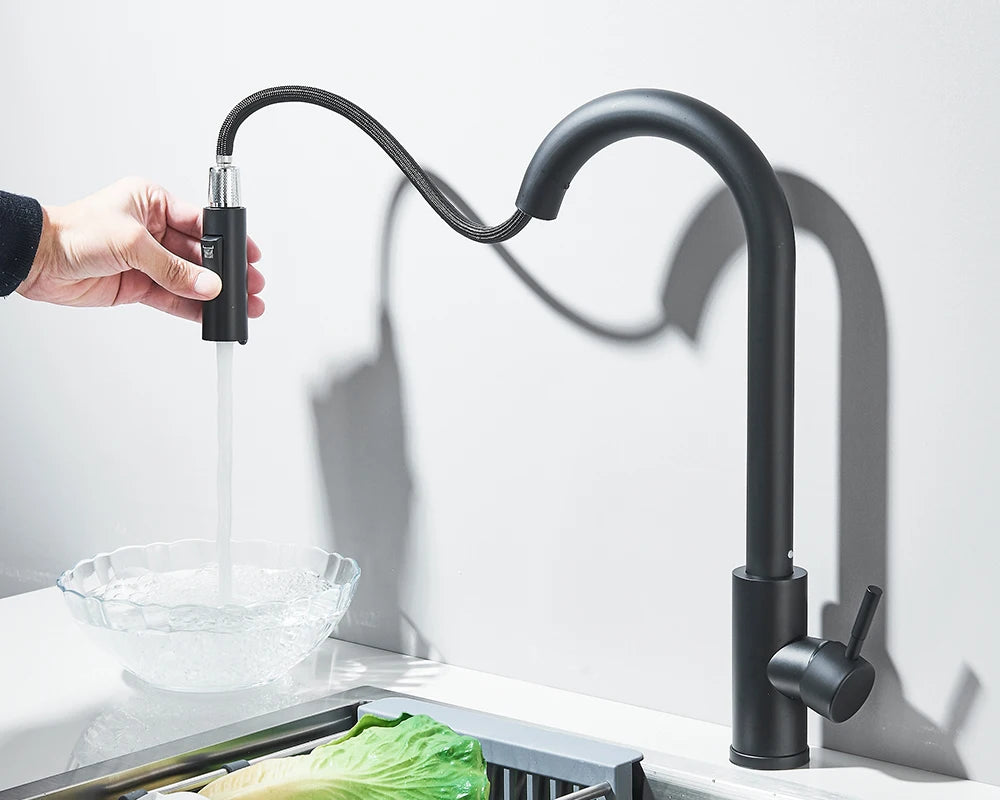Pull-Down Kitchen Faucet - Dual Function Single Handle Mixer