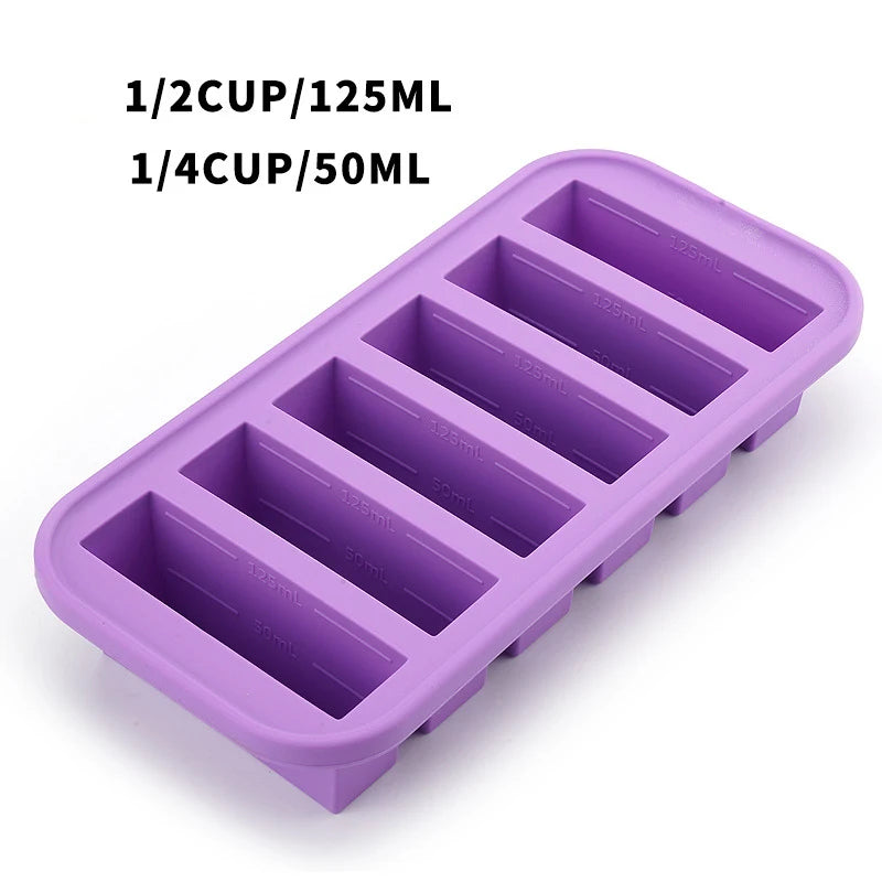 Silicone Freezer Mold - Multi-Grid Food Storage with Lid