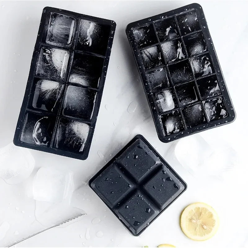 Large Ice Cube Tray - Jumbo Silicone Mold with Multiple Grids