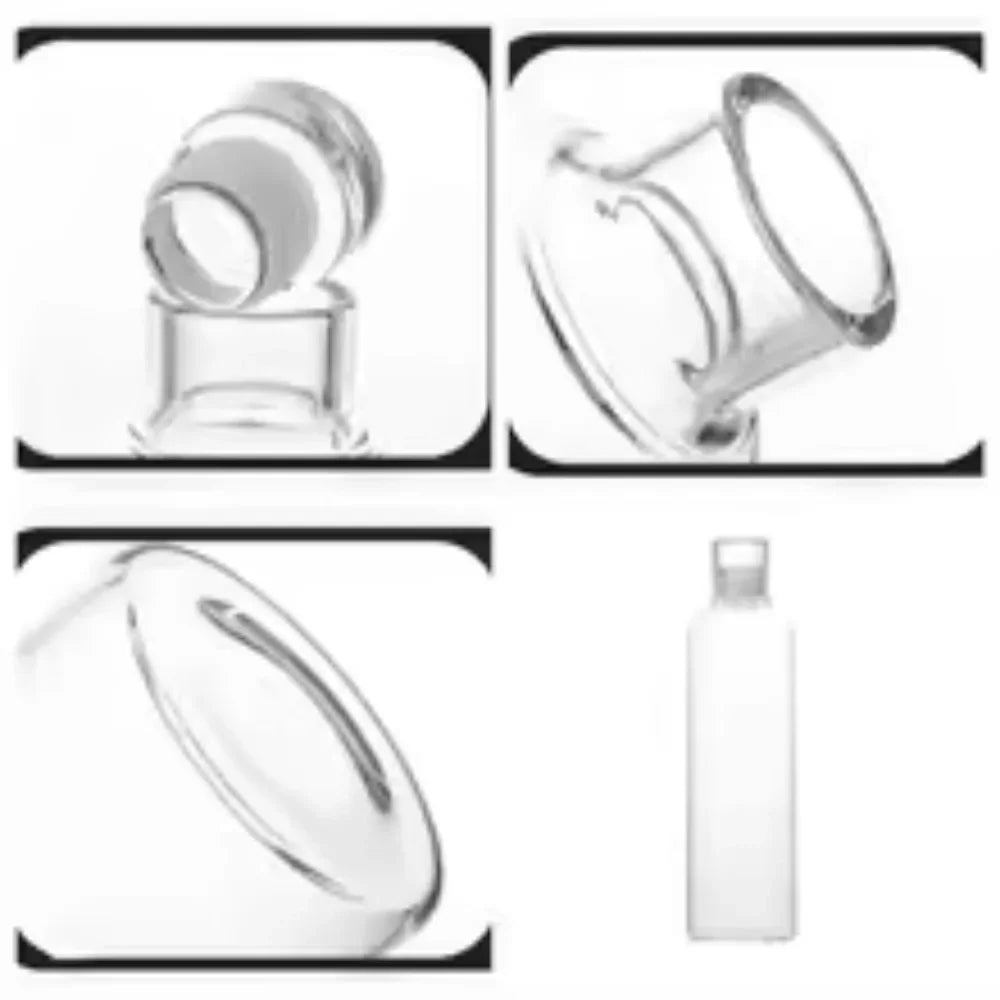 Glass Water Bottle with Leak-Proof Lid, Reusable Eco-Friendly Drinking Bottle Travel Mug for Drinks and Sauces