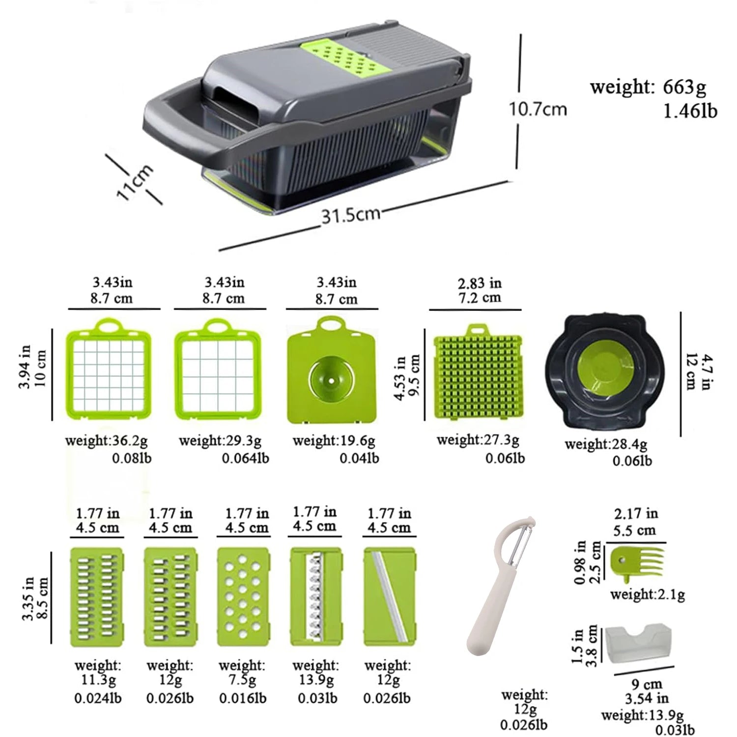 16-in-1 Vegetable Chopper - Multi-Function Food Slicer and Dicer