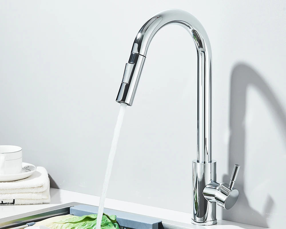 Pull-Down Kitchen Faucet - Dual Function Single Handle Mixer