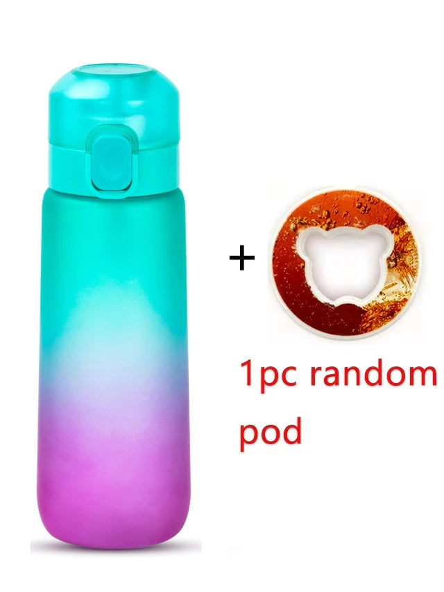 Flavored Water Bottle - 650ml Frosted Black with Scent Pod