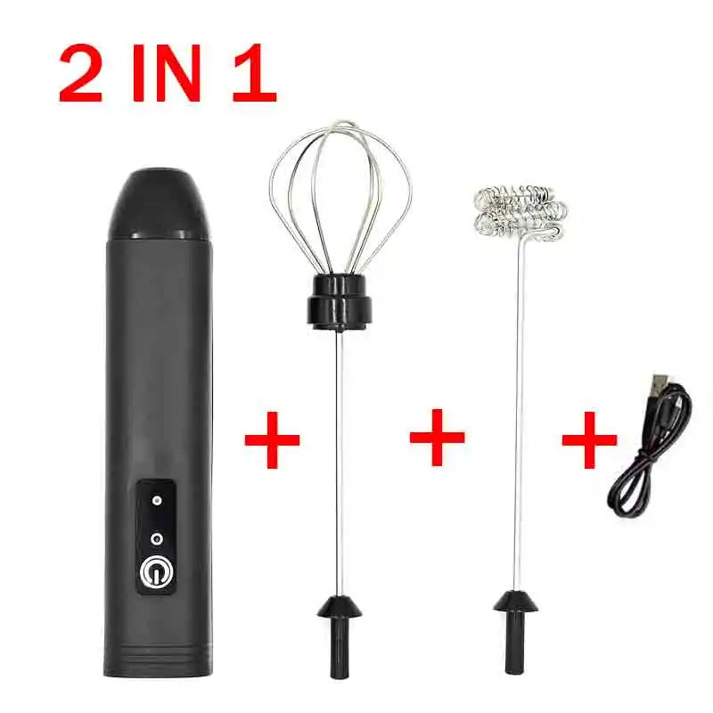 Electric Milk Frother - Handheld Egg Beater and Coffee Foamer