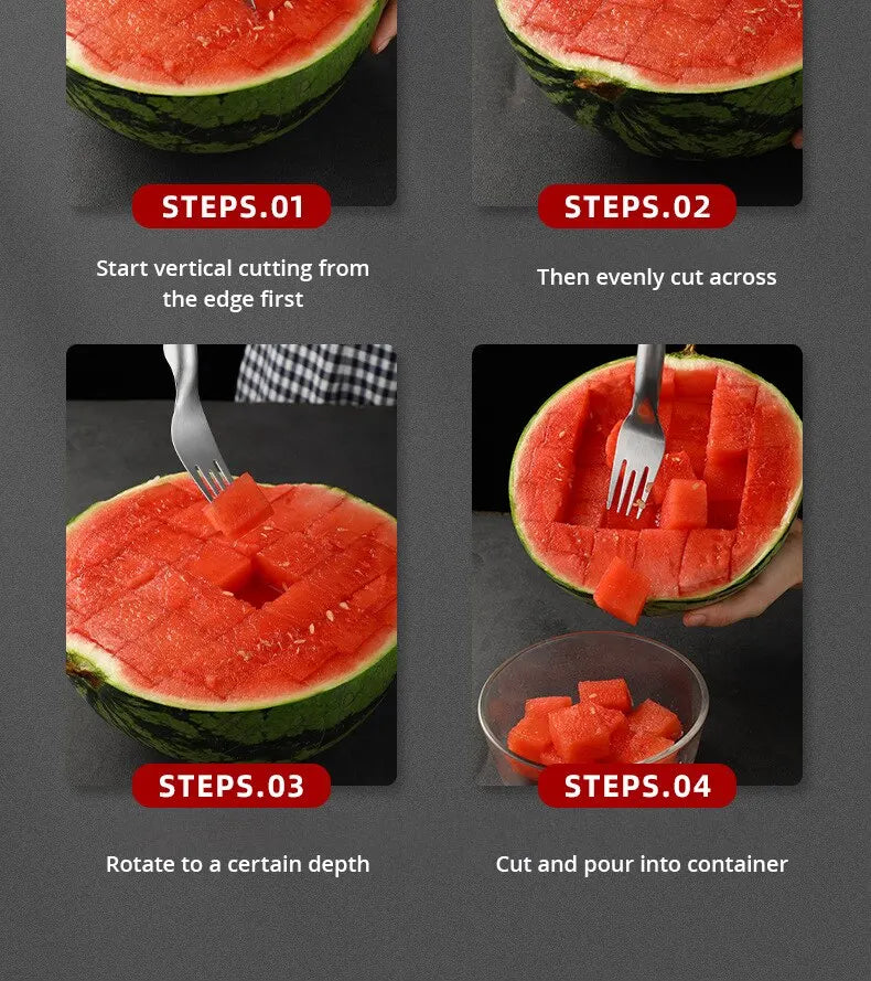 2-in-1 Watermelon Slicer - Portable Fork and Cutter Tool