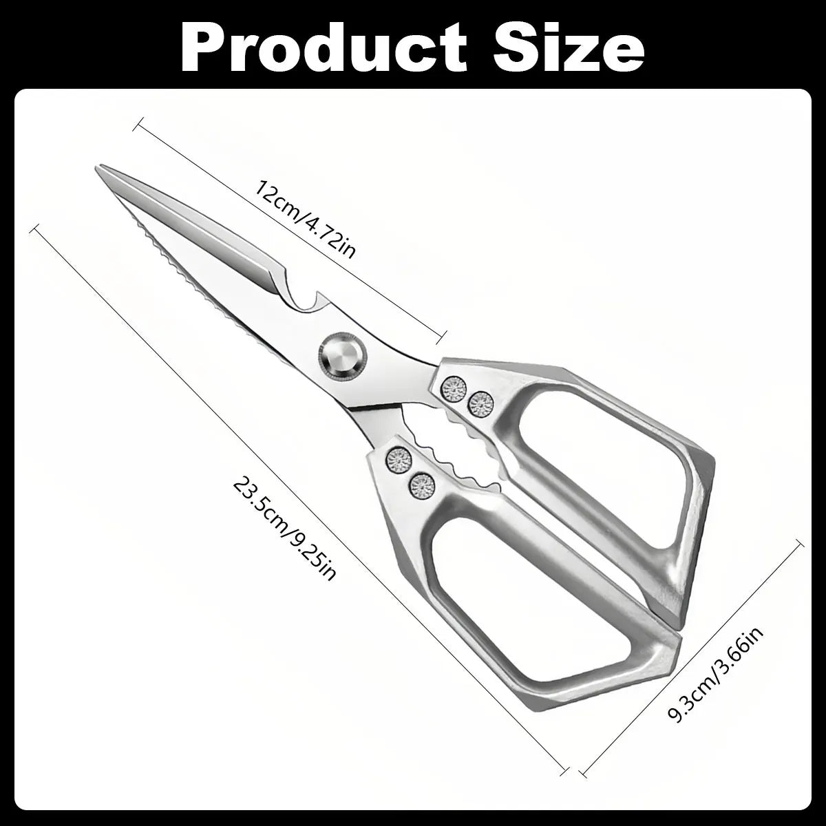 Stainless Steel Kitchen Shears - All-Purpose Food Scissors
