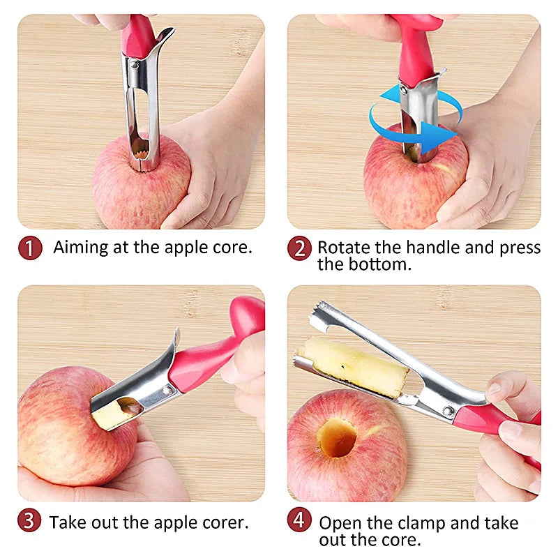 Stainless Steel Apple Corer - Premium Fruit Core Remover