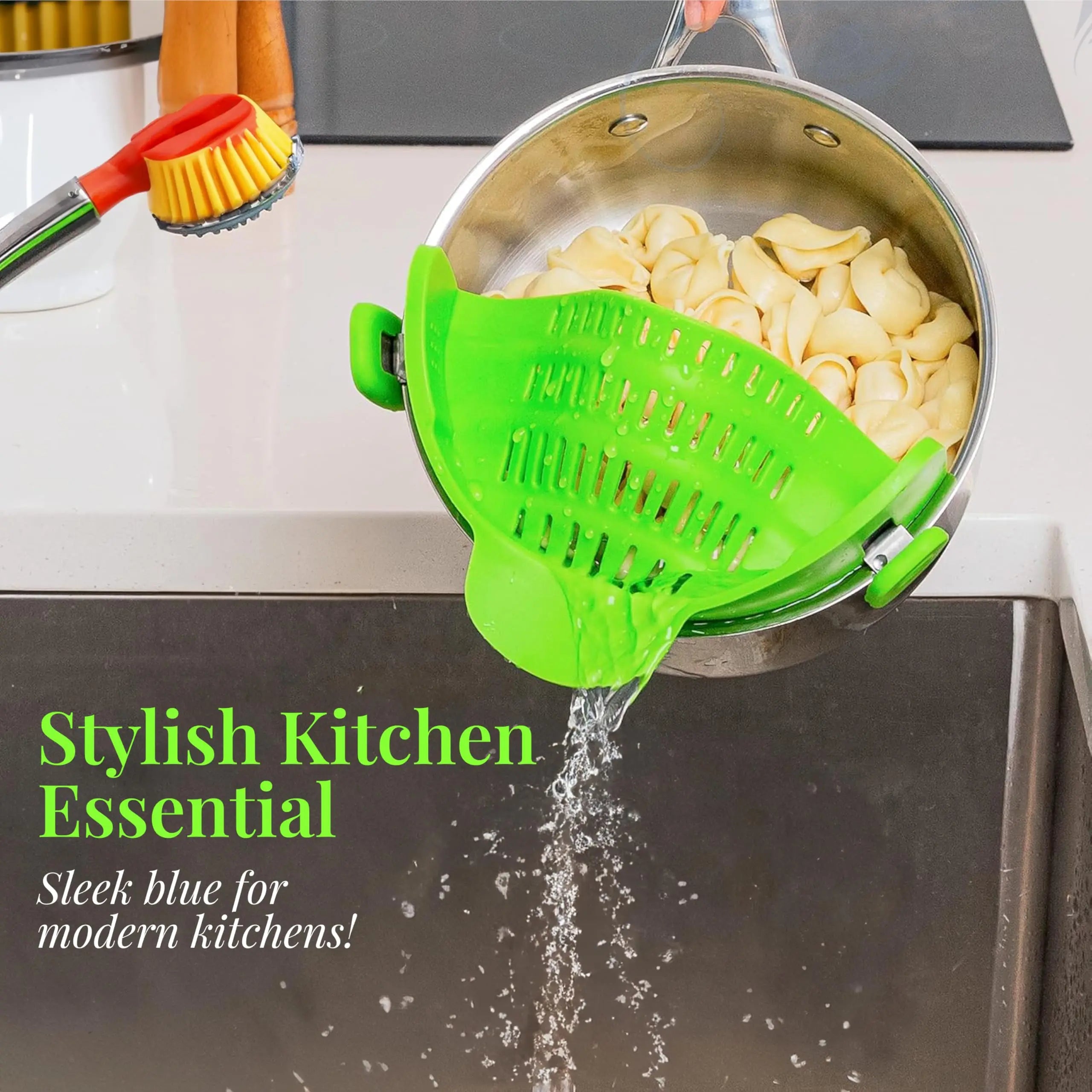 Universal Clip-On Pot Strainer - Adjustable Silicone Drainer