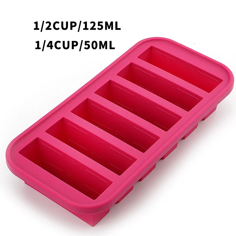 Silicone Freezer Mold - Multi-Grid Food Storage with Lid