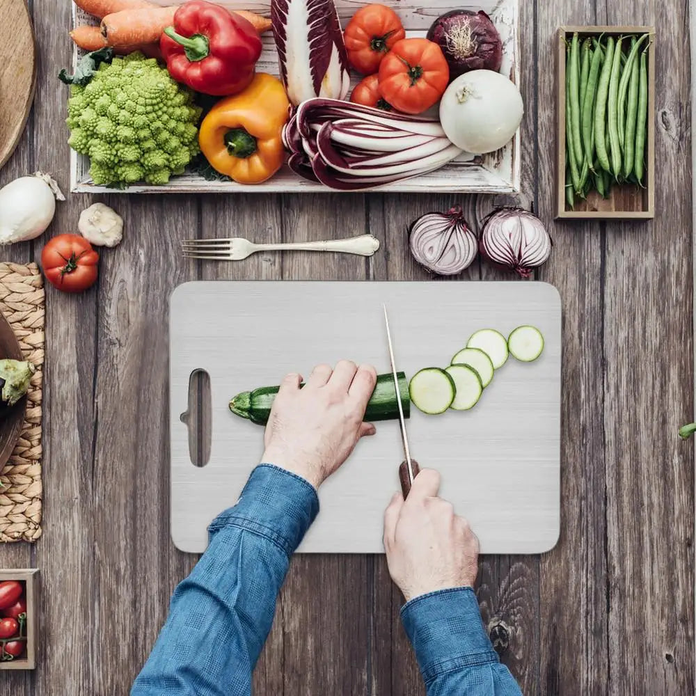 Stainless Steel Cutting Board - 304 Food-Grade Double-Sided
