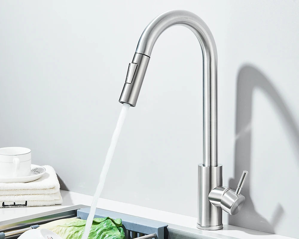 Pull-Down Kitchen Faucet - Dual Function Single Handle Mixer