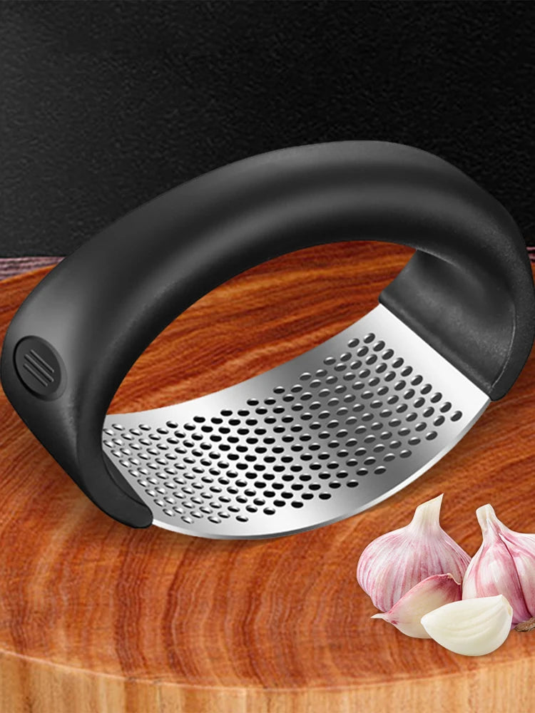 Stainless Steel Garlic Press - Manual Crusher and Chopper