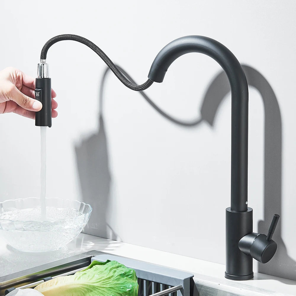 Pull-Down Kitchen Faucet - Dual Function Single Handle Mixer