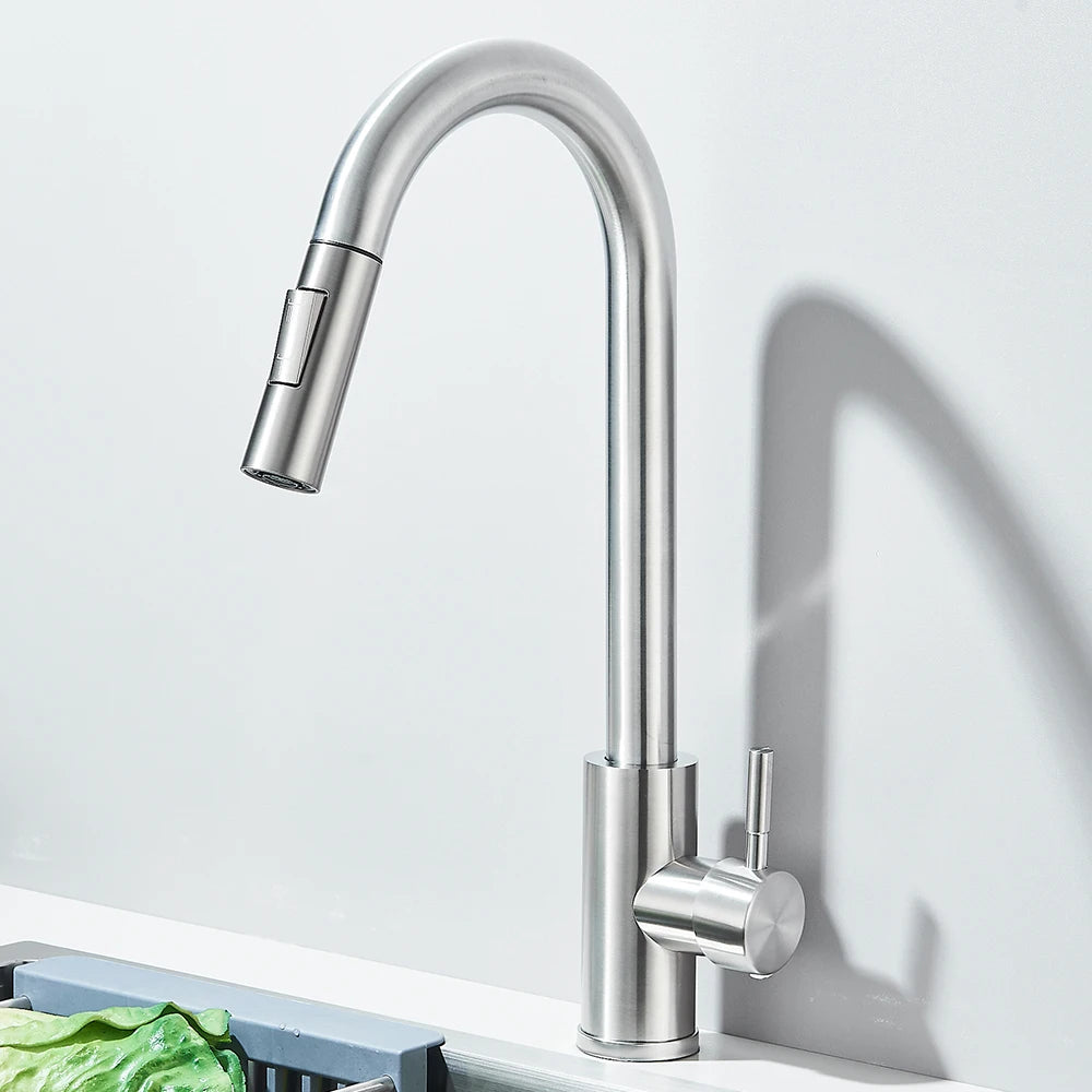 Pull-Down Kitchen Faucet - Dual Function Single Handle Mixer