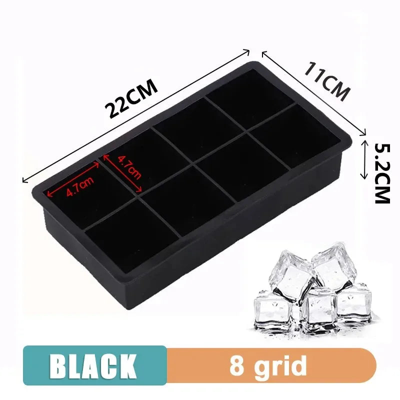 Large Ice Cube Tray - Jumbo Silicone Mold with Multiple Grids