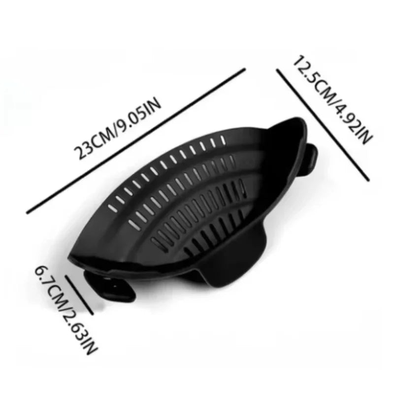 Universal Clip-On Pot Strainer - Adjustable Silicone Drainer