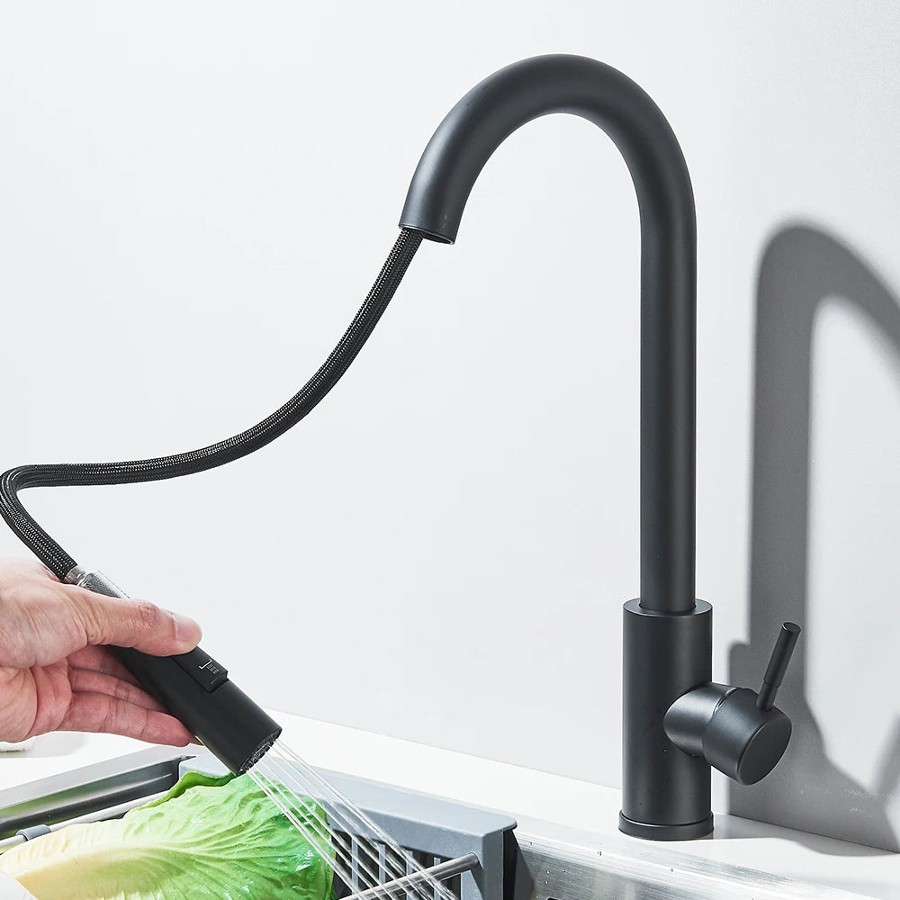 Pull-Down Kitchen Faucet - Dual Function Single Handle Mixer