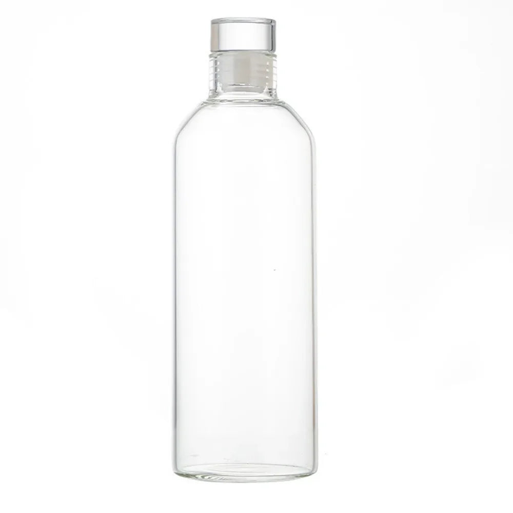 Glass Water Bottle with Leak-Proof Lid, Reusable Eco-Friendly Drinking Bottle Travel Mug for Drinks and Sauces