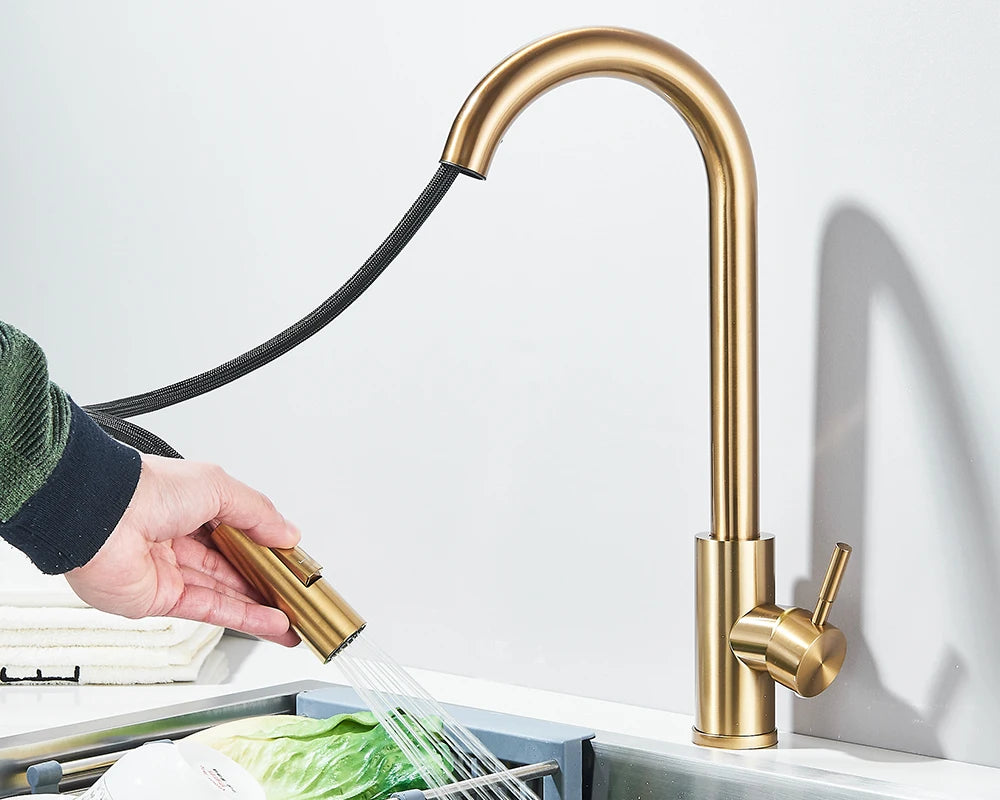 Pull-Down Kitchen Faucet - Dual Function Single Handle Mixer