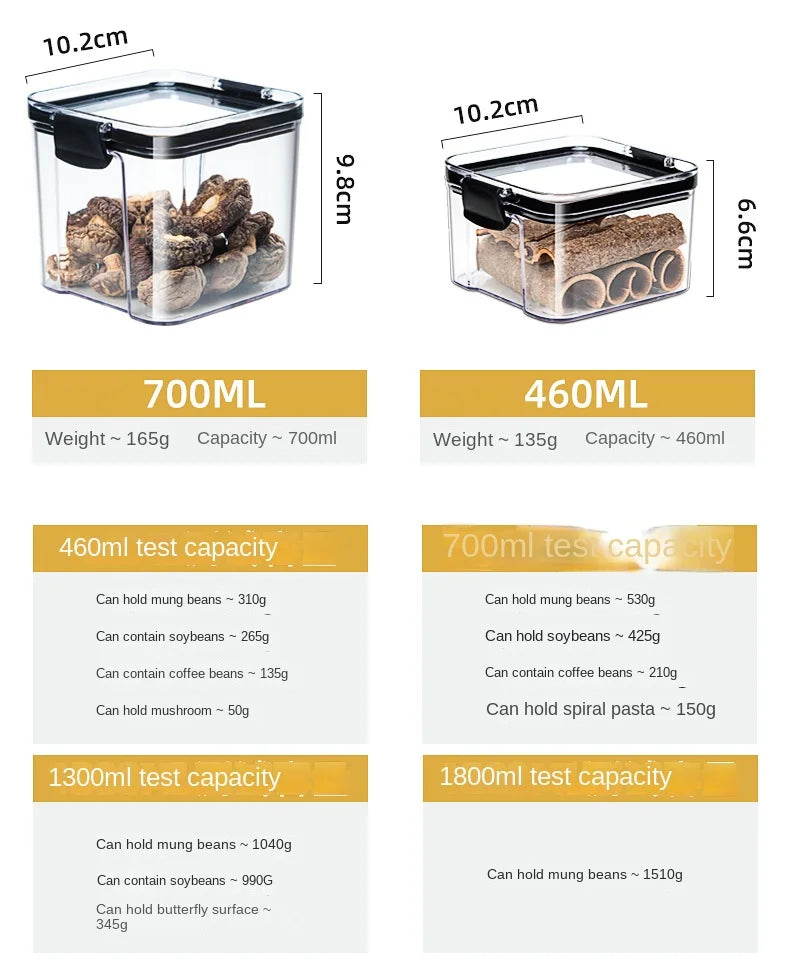 Sealed Storage Jars Set - Large Capacity Kitchen Organizer