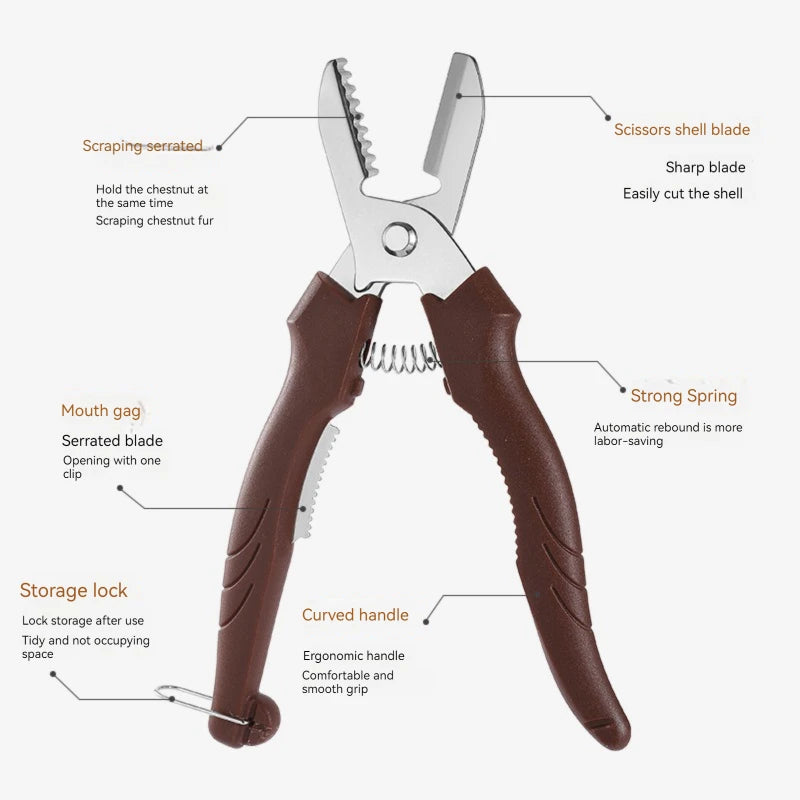 Multipurpose Chestnut Scissors - Shell Peeling and Cutting Tool