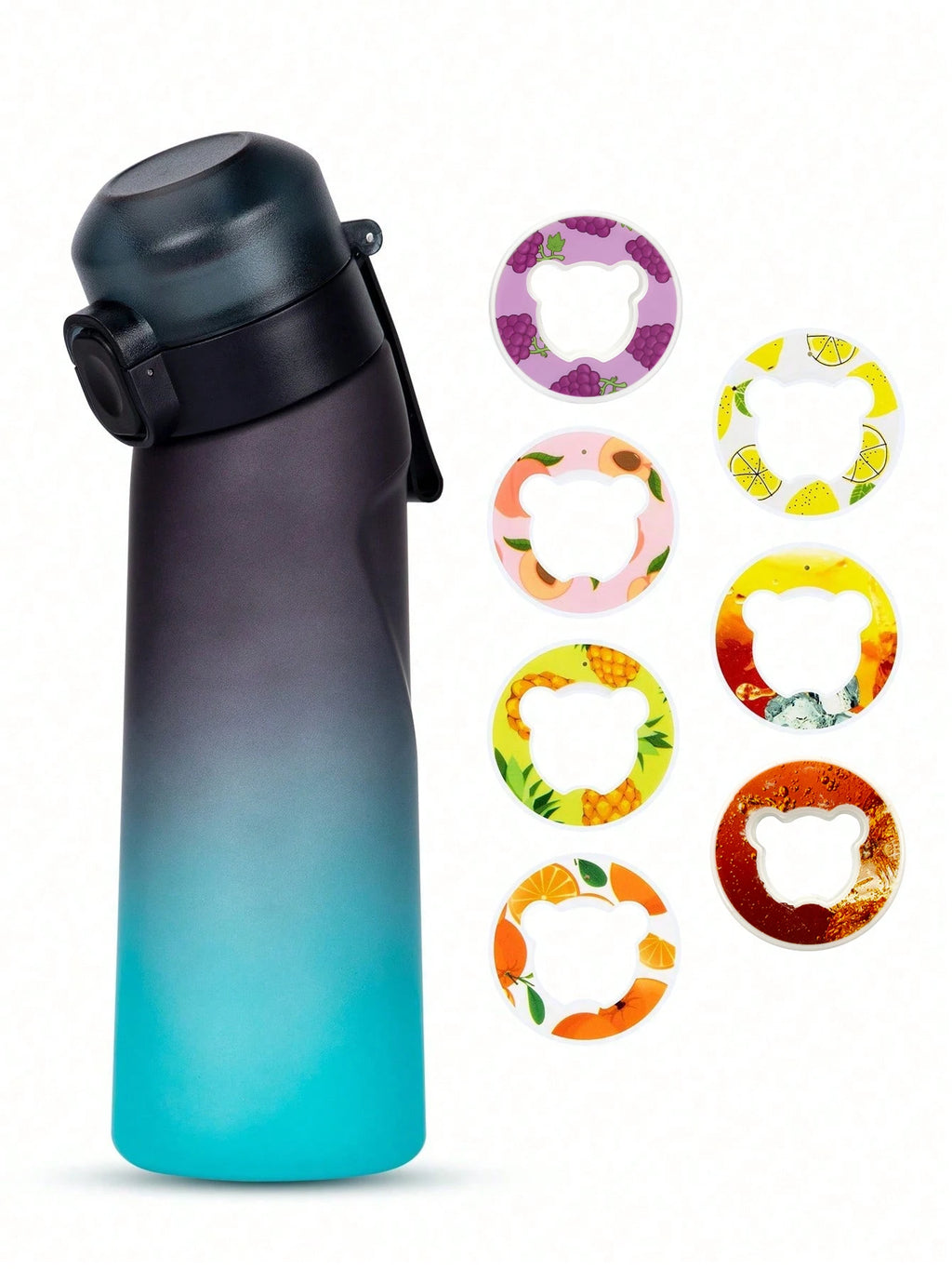 Flavored Water Bottle - 650ml Frosted Black with Scent Pod