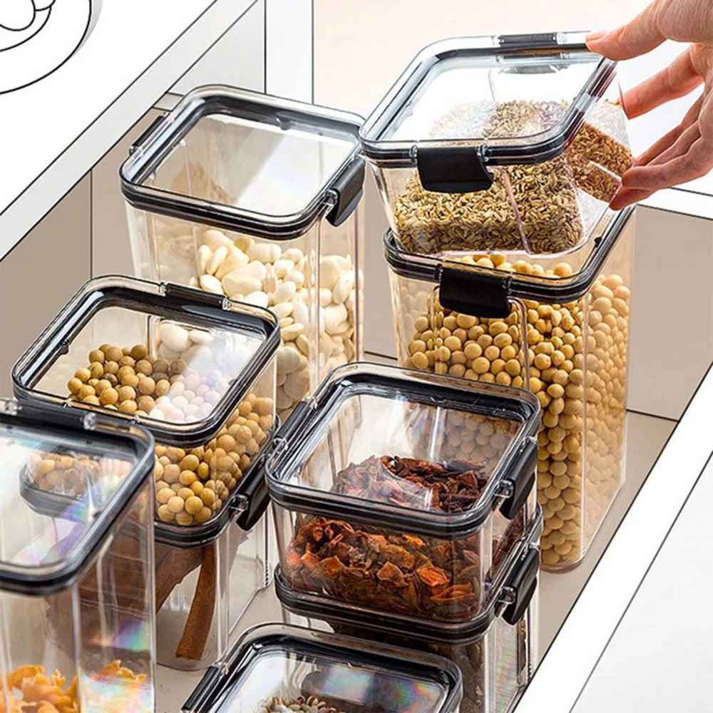 Sealed Storage Jars Set - Large Capacity Kitchen Organizer