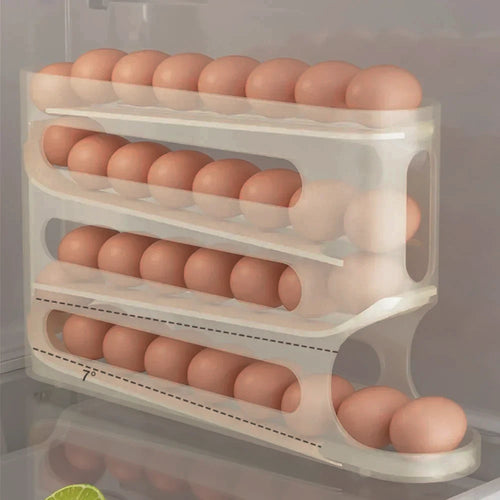 Automatic Rolling Egg Dispenser - 4-Layer Fridge Organizer