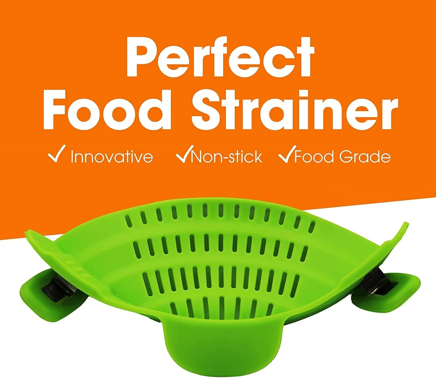 Universal Clip-On Pot Strainer - Adjustable Silicone Drainer