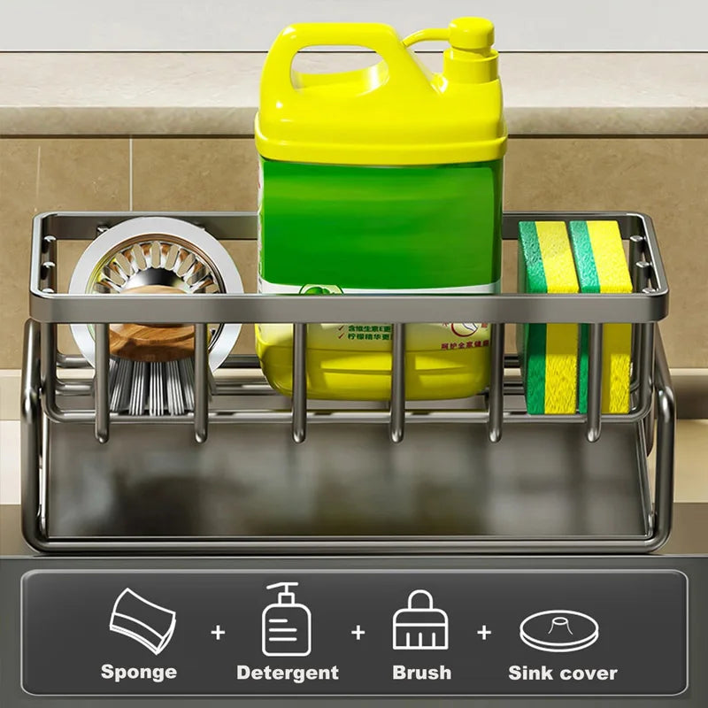 Sink Organizer with Drainage Tray - Sponge and Brush Holder