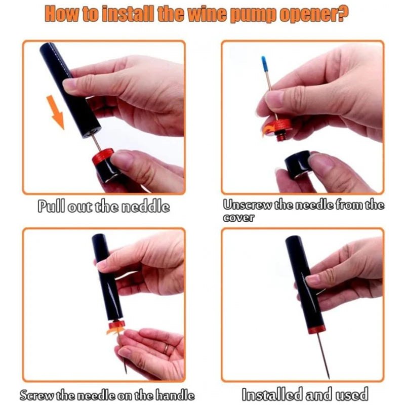 Air Pressure Wine Opener - Portable Stainless Steel Pin