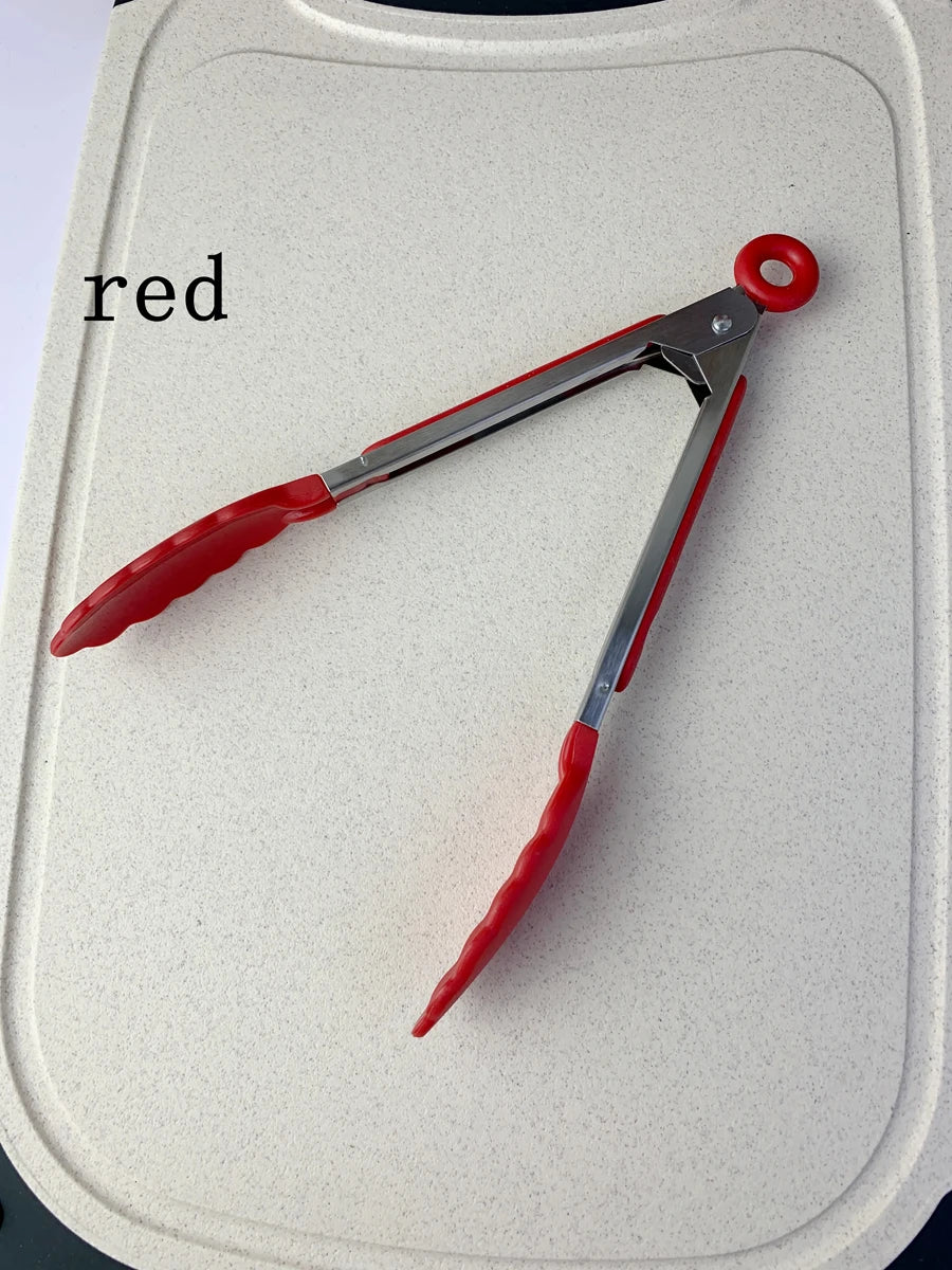 Anti-Slip Cooking Tongs - Stainless Steel Food Clip
