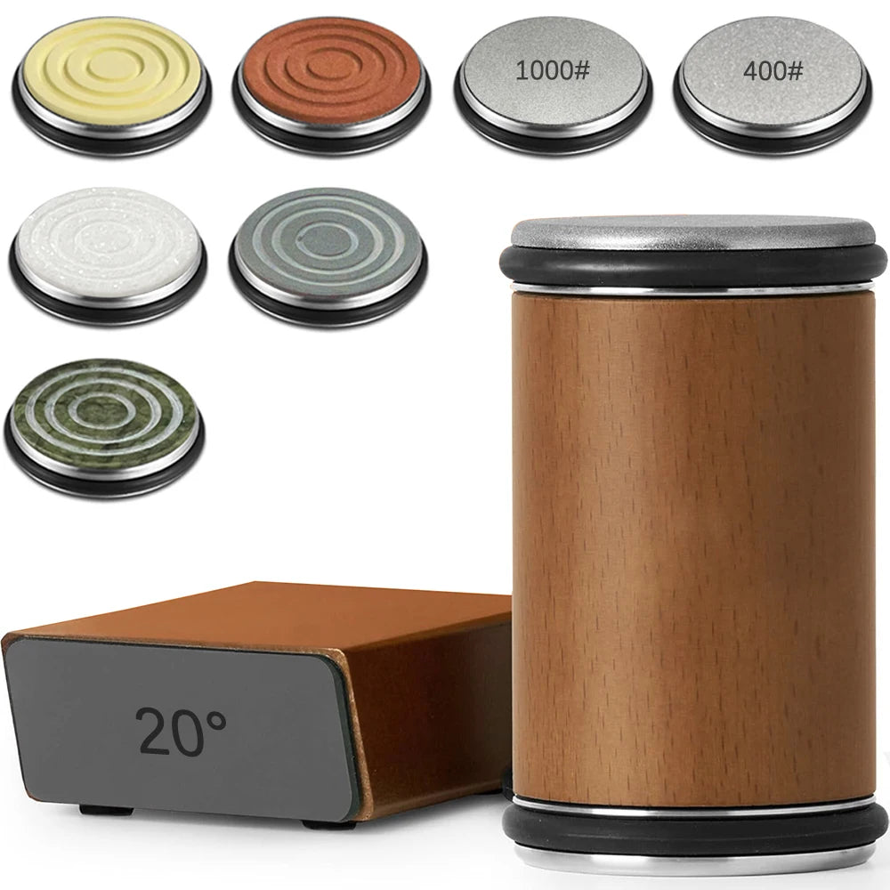 Rolling Knife Sharpener Magnetic Knife Holder Sharpening Stone 15/20 Adjustable Angle Kitchen Roller Kitchen Whetstone Accessory